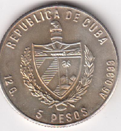 Beschrijving: 5 Pesos  YEAR OF PEACE